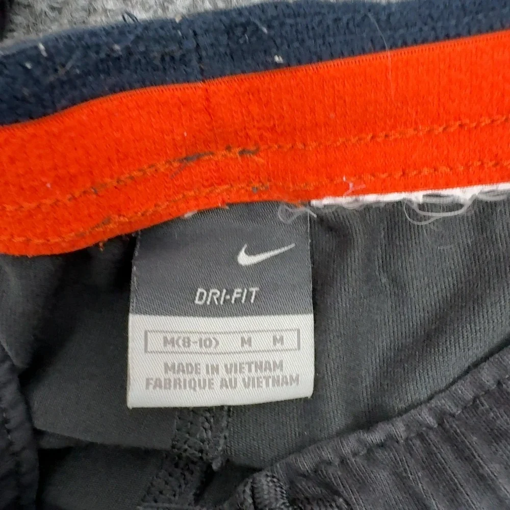 Nike Track Pants Boys M Black Blue Dri-Fit Side Stripe‎ Zip Ankle Athletic Sport